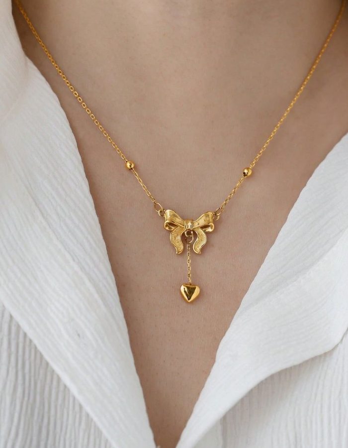 Sweetheart Ribbon Pendant Necklace